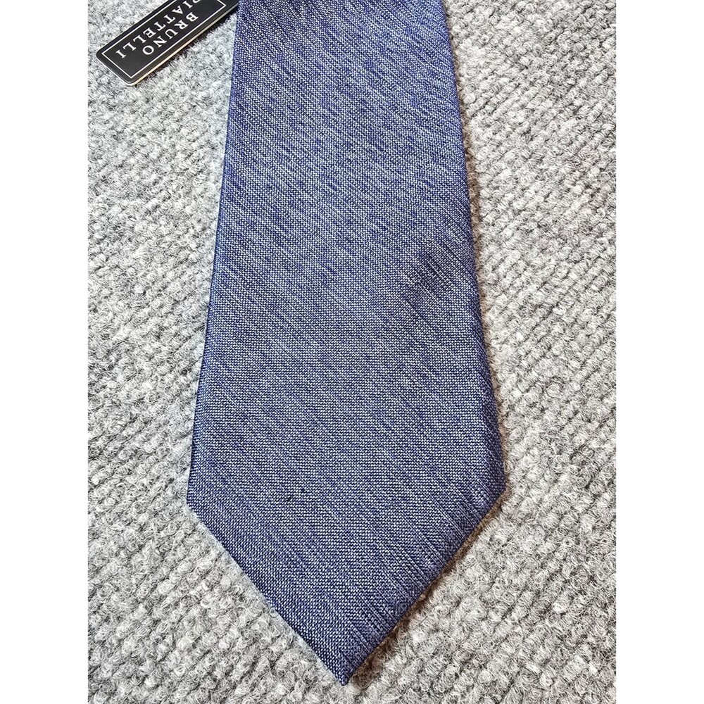 Bruno Piattelli Silk Tie NWT Midnight Blue Textured Mens Classic Necktie - Picture 2 of 5